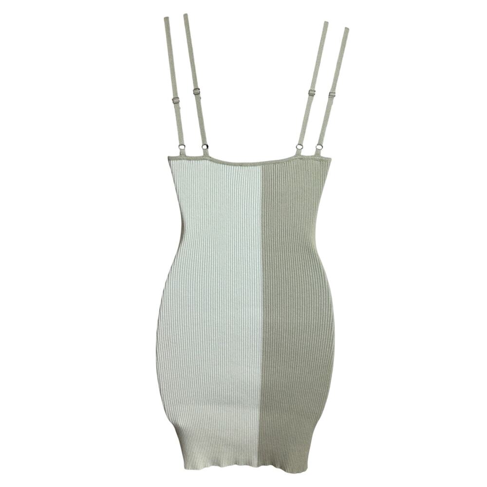 Ramona Womens Small Ribbed Bodycon Knit Dress Size Small Green Spaghetti Strap - Picture 5 of 9